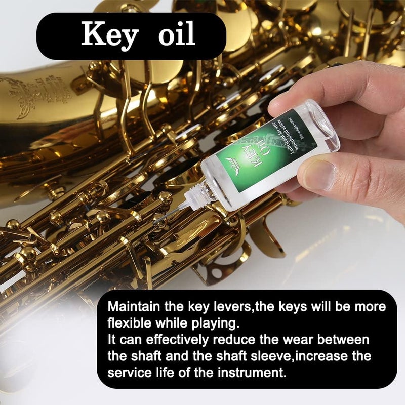 Rofee Saxophone Sax Cleaning Care Maintenance Kit,Key Oil,Cork Grease,Swab,Cleaning Cloth,Thumb Rest,Mouthpiece Brush and More - Image 3